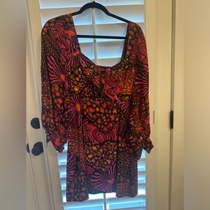 Farm Rio mini dress with long sleeves